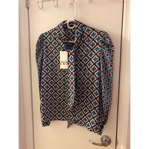 Printed Zara Blouse—so chic!